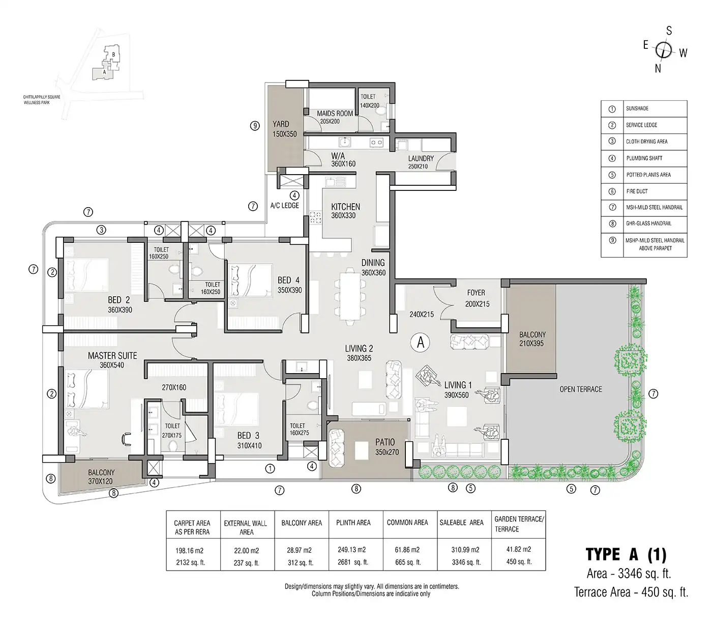 Anta Kings Place 3 BHK Floor Plan