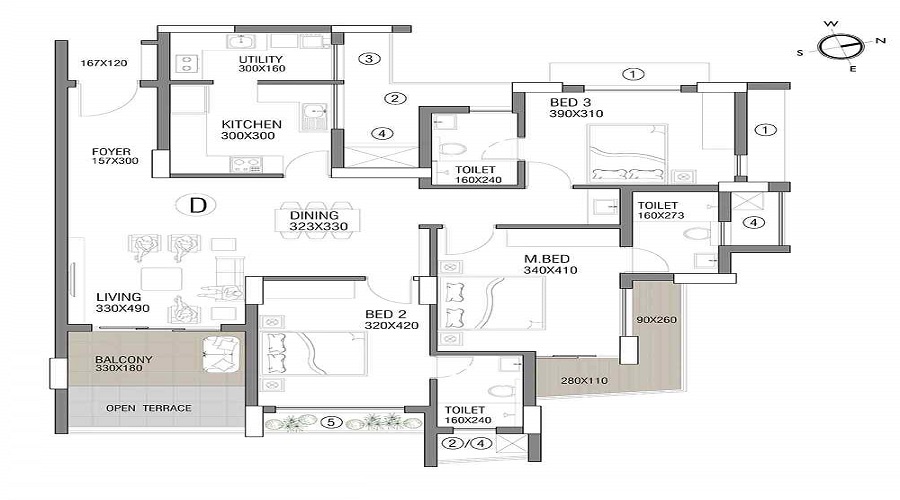 Anta Queens Garden 3 BHK Villa floor plan layout
